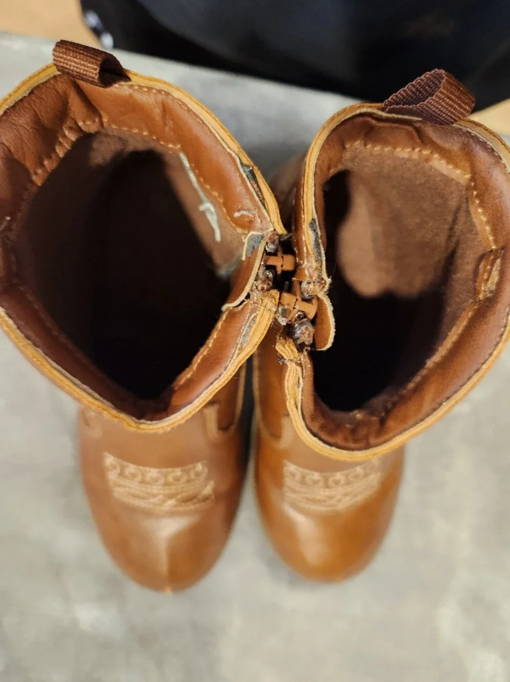Free W/Bundle Kids Brown Western Pull-On Boots, Size 12